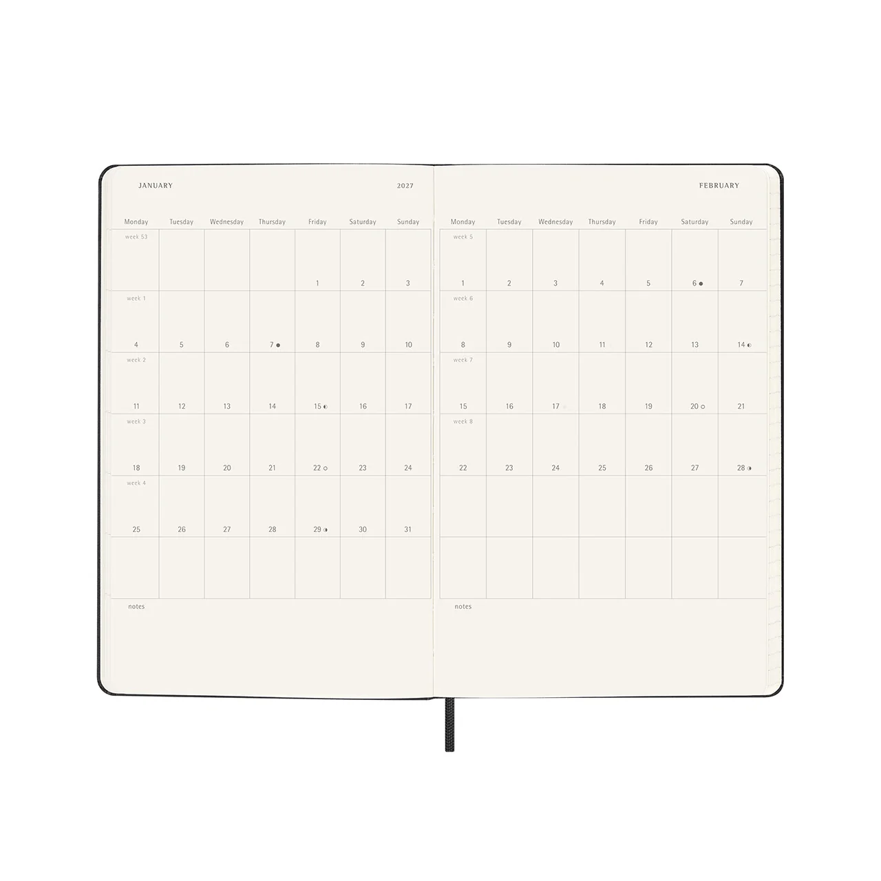 2026-27 18 Month Weekly Notebook Hard Cover Diary Large Black - Image 4