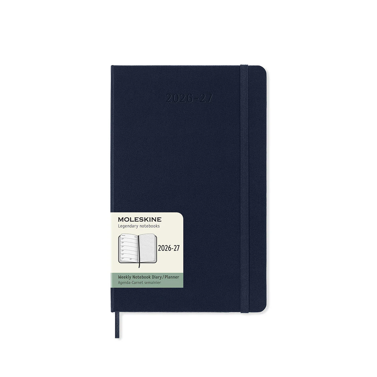 2026-27 18 Month Weekly Notebook Hard Cover Diary Large Sapphire Blue