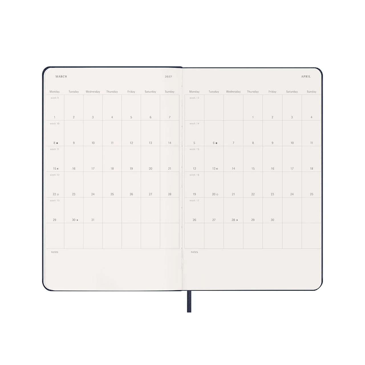 2026-27 18 Month Weekly Notebook Hard Cover Diary Large Sapphire Blue - Image 4