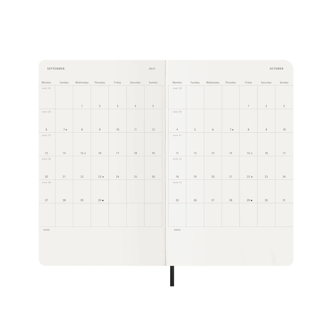 2026-27 18 Month Weekly Notebook Soft Cover Diary Large Black - Image 5
