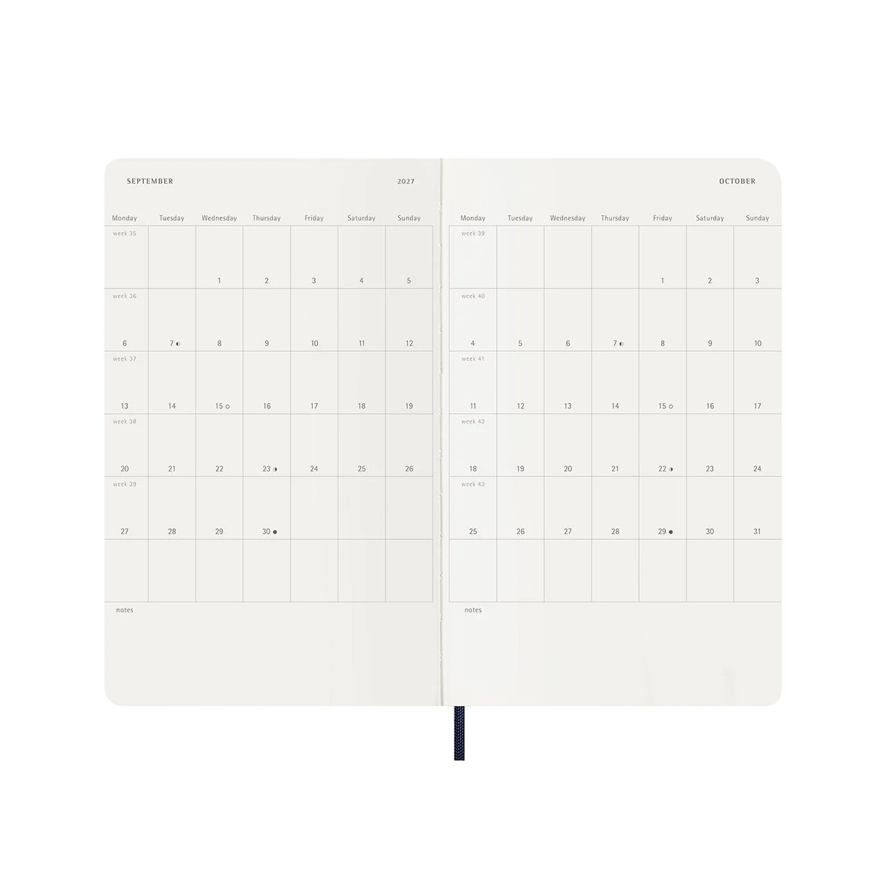 2026-27 18 Month Weekly Notebook Soft Cover Diary Large Sapphire Blue - Image 5